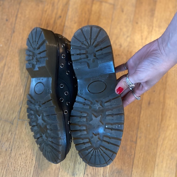 Valentino black leather gromet oxfords - Picture 3 of 4